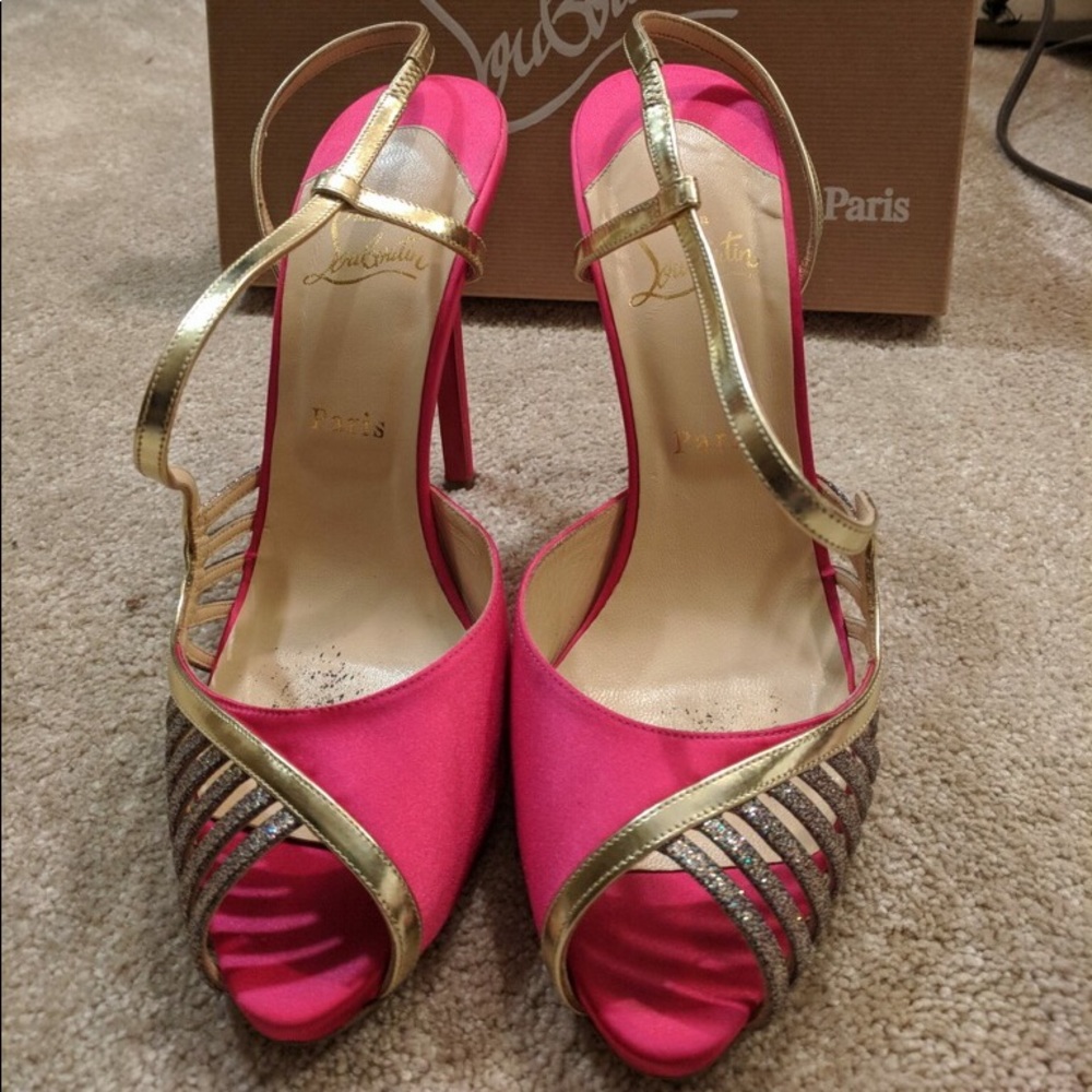 Christian Louboutin Scoubridou Pink Satin 40.5